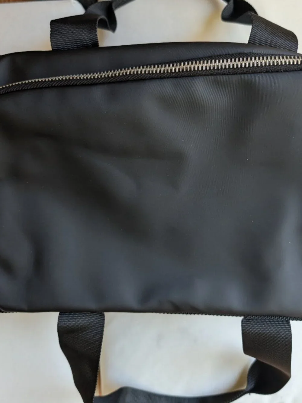 Versace fragrance Duffel bag faux leather like black shoulder strap and handles